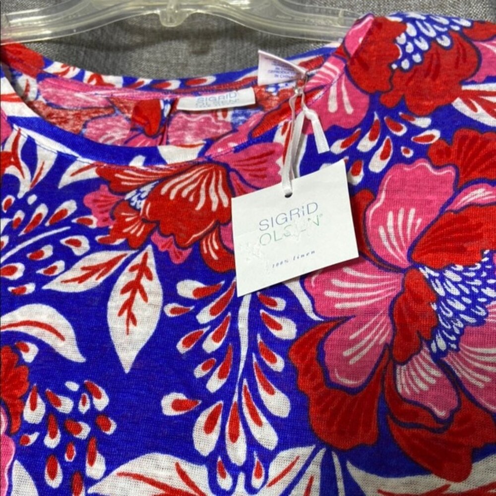 Sigrid Olsen 100% Linen Top - image 3